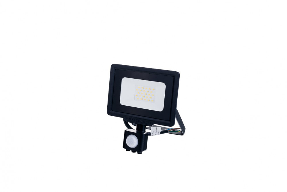 LED reflektor, 20W, SMD, fekete ház, 1600LM, 230V, 120° , 2700K - IP65 -szenzorral