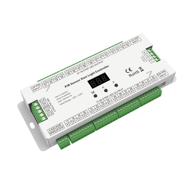 PIR és STAIR LIGHT kontroller (PIR SENSOR STAIR LIGHT CONTROLLER) MAX 32STEPS MAX960pixels