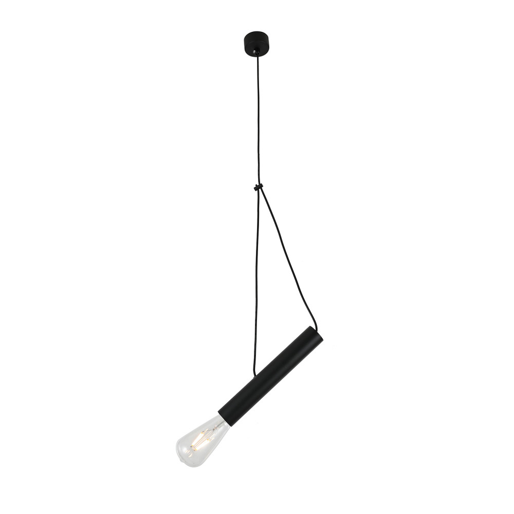 Függesztett lámpatest E27-es foglalatttal, alumínium, fekete külső, "Hanging Microphone" 4*40cm