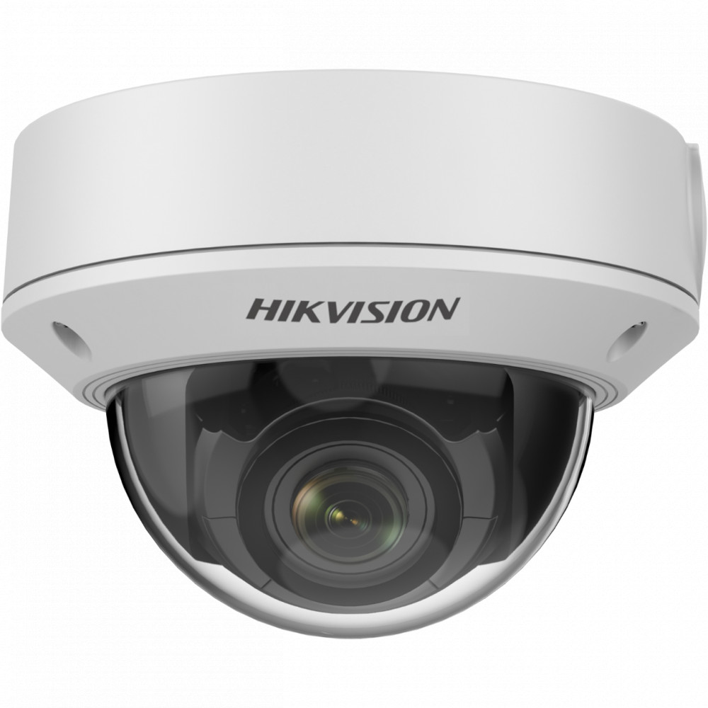 Hikvision IP kamera. 2 Mpx-es, kültéri, dome, 2,8 - 12 mm varifokális objektív, IK10, microSD, PoE