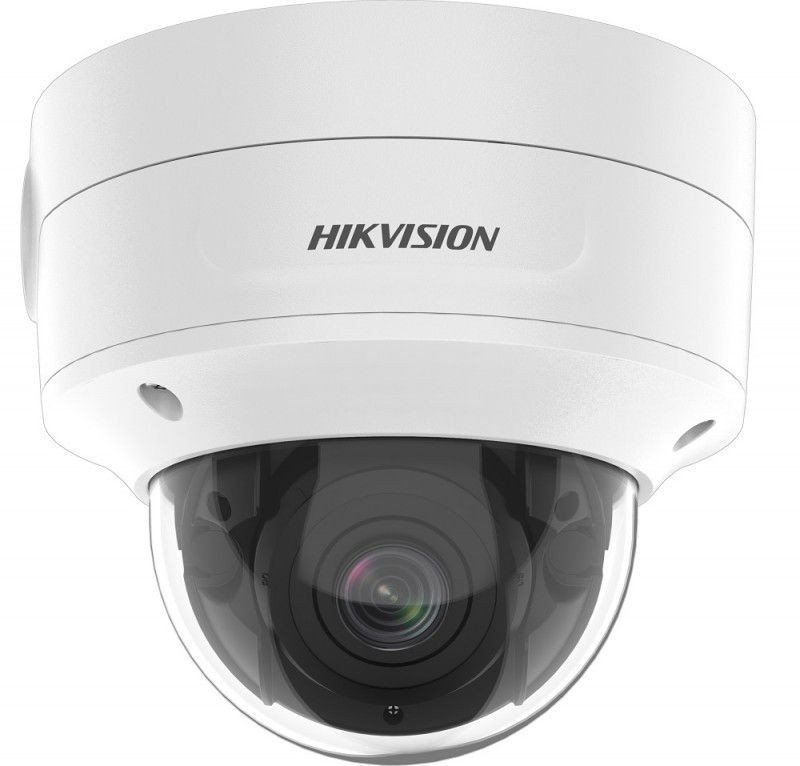 Hikvision AcuSense IP kamera. 2 Mpx-es, kültéri, dome, 2,8 - 12 mm varifokális objektív, 4x motoros zoom, valós WDR, VCA