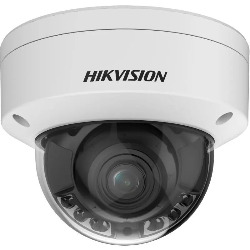 Hikvision Smart Hybrid Light IP kamera. 4 Mpx-es, kültéri, dome, 2,8 - 12 mm varifokális objektív, valós WDR, hibrid fén