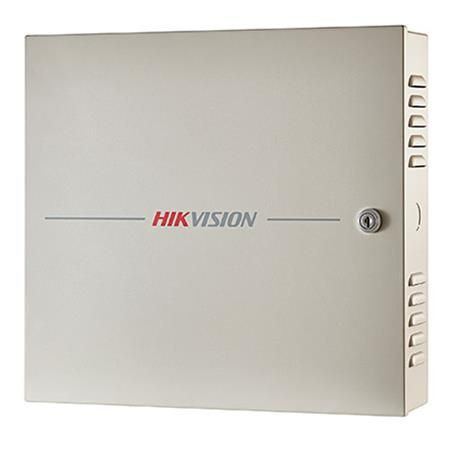 Hikvision, ajtóvezérlő, TCP/IP, RS-485, Wiegand 26/34 bit, 2 db zár / 4 db riasztás kimenet, 12 V DC