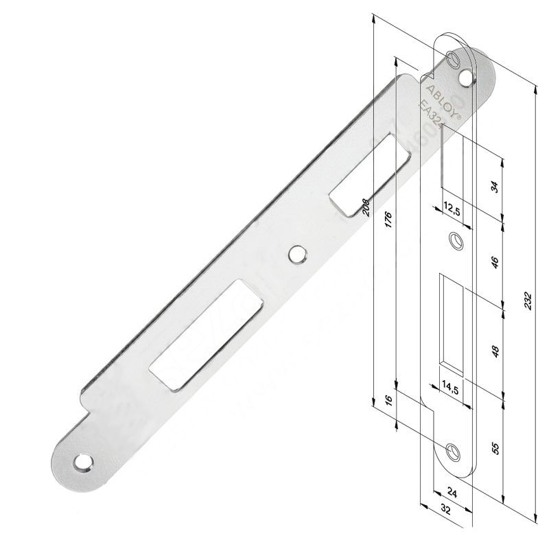 Abloy ütközőlap DIN (assa abloy EL560-hoz)