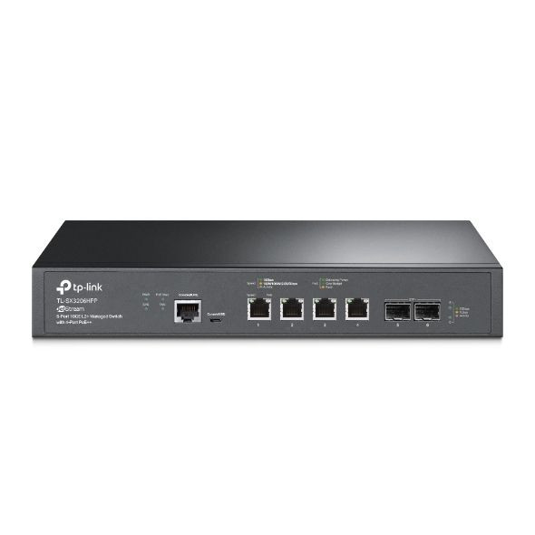 TP-Link TL-SX3206HPP PoE++ Switch, beltéri, 19” rackbe szerelhető, 802.3af/at/bt, Smart menedzsment, Omada Controller, P