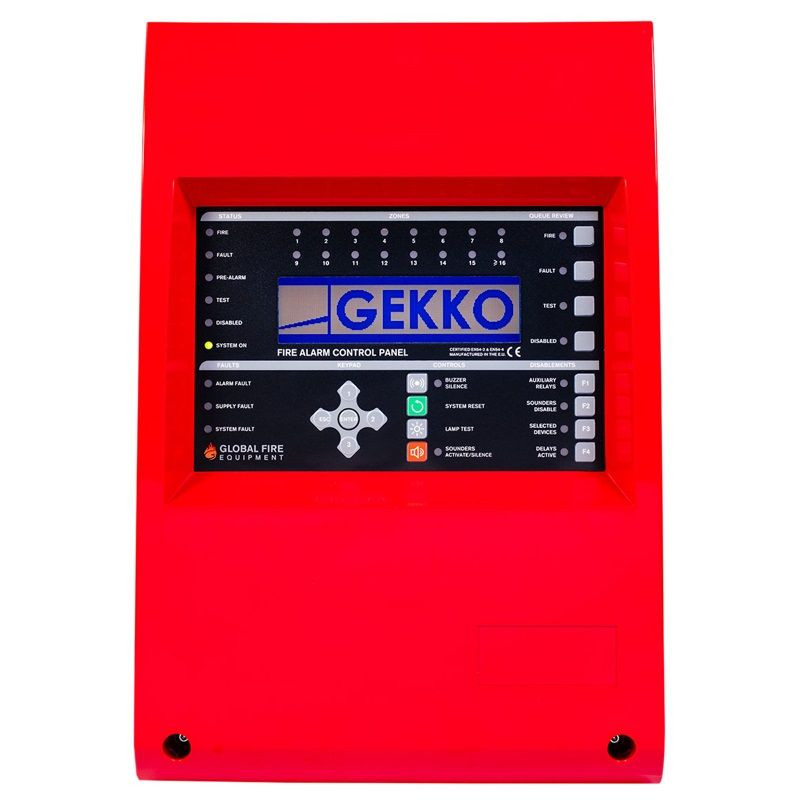 Global Fire GEKKO-3L DEEP intelligens 3 hurkos tűzjelző központ, zónaszám: 384