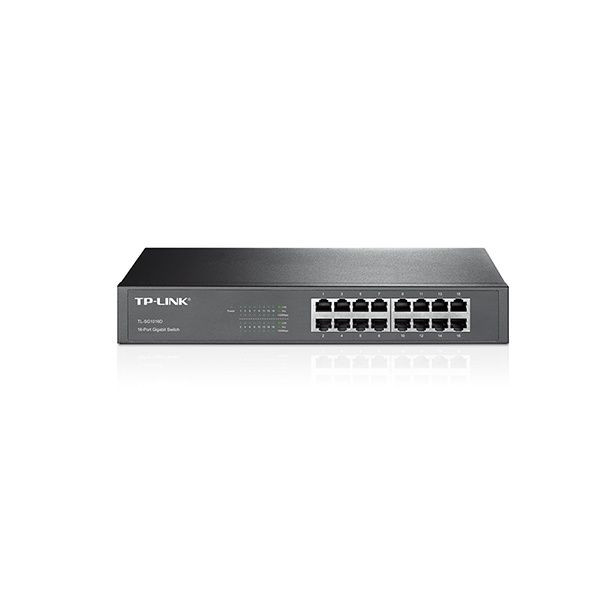 TP-Link switch TL-SG1016D, beltéri, 13” rackbe szerelhető, nem menedzselhető, Gigabit LAN port 16