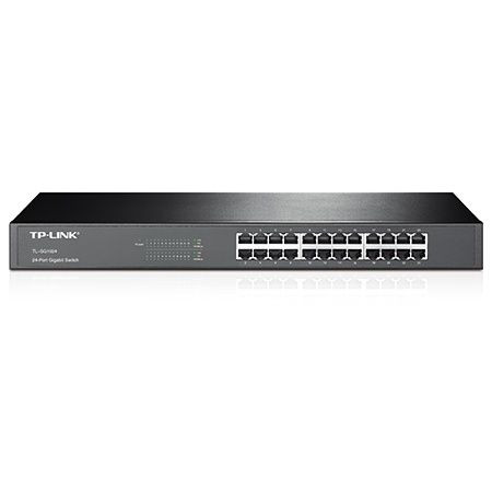 TP-Link switch TL-SG1024, beltéri, 19” rackbe szerelhető, nem menedzselhető, Gigabit LAN port 24