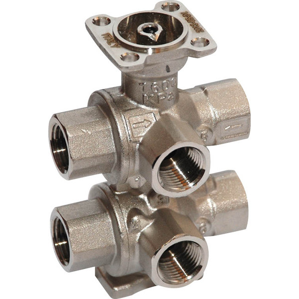 Belimo R3015-1-P4-B2 Szabályozó golyóscsap, 6 járatú, DN 15, Belső menet, Rp 1/2", PN 16, ps 1600 kPa, kvs1 1 m³/h, kvs2 0.4 m³/h