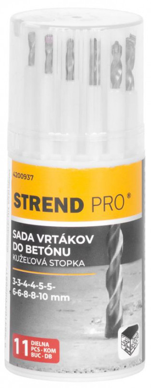 Strend Pro betonfúró készlet praktikus tárolóban, 3-10 mm 11 db-os