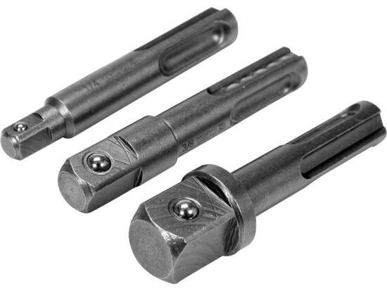 Adapter készlet SDS+ról négyszögre 1/4", 3/8", 1/2"